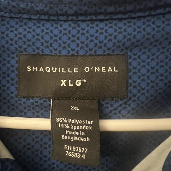 Shaquille O’Neil Woven pattern short sleeve men’s collared shirt size‎ 2 XL - Picture 3 of 4